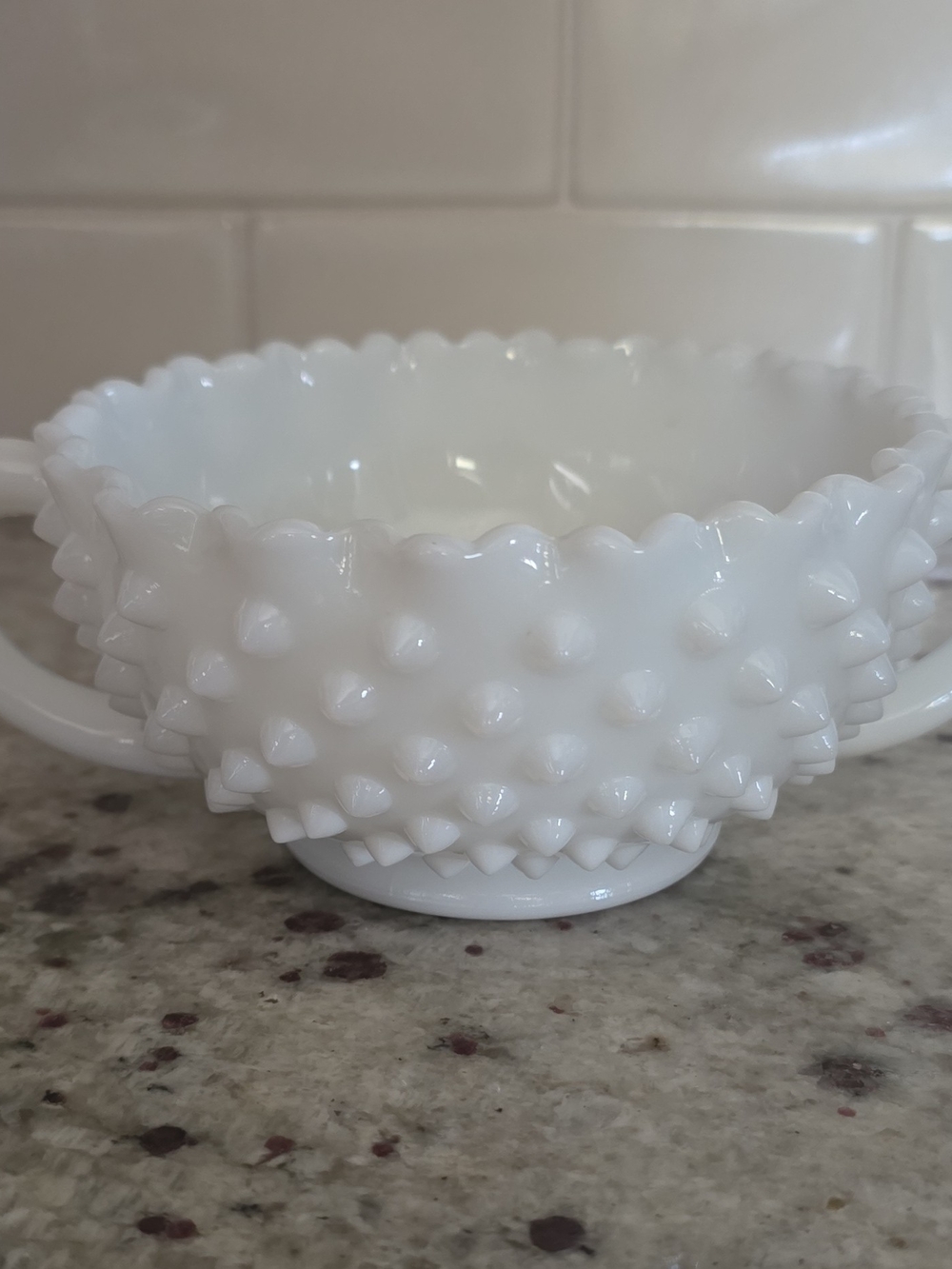 Classic mid-20th-century Fenton dish. "Ring Of Fire" Present
